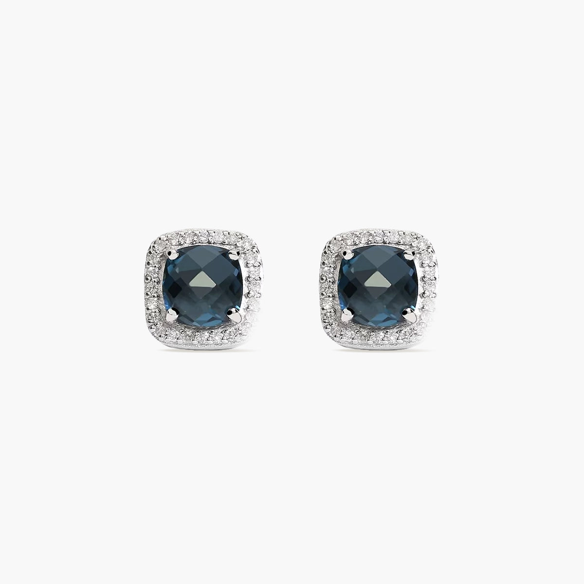 Pendientes de oro blanco 18K diamante natural 0.24 ct. 11 mm DEEP SEA