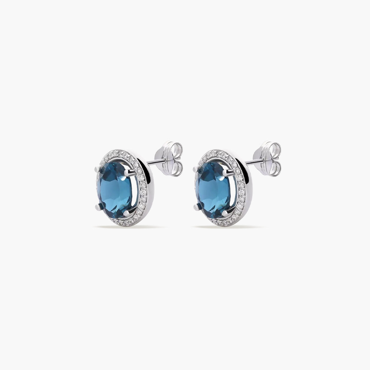 Pendientes de oro blanco 18K diamante natural 0.28 ct. 11 mm DEEP SEA