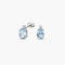Pendientes de oro blanco 18K diamante natural 0.02 ct. aguamarina 9 mm GLACIER