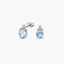 Pendientes de oro blanco 18K diamante natural 0.02 ct. aguamarina 9 mm GLACIER