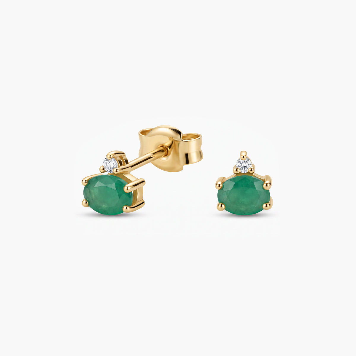 Pendientes diamante natural 0.02 ct. oro 18 quilates