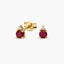 Pendientes de oro 18K diamante natural 0.02 ct. rubí 4 mm MAGMA