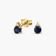 Pendientes de oro 18K diamante natural 0.02 ct. zafiro 4 mm DUSK