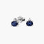 Pendientes de oro blanco 18K diamante natural 0.016 ct. zafiro 4 mm MIDNIGHT
