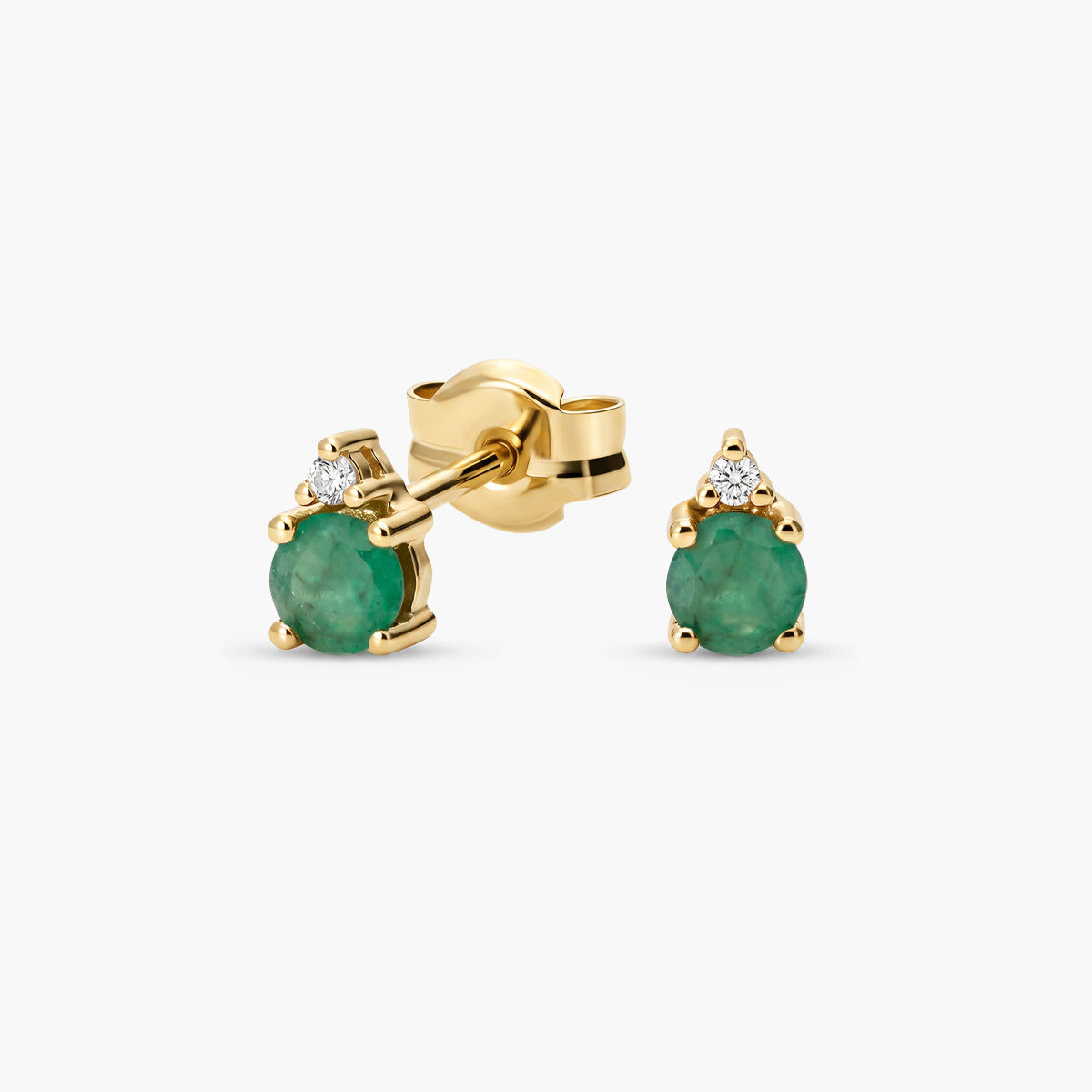 Pendientes diamante natural 0.02 ct. oro 18 quilates
