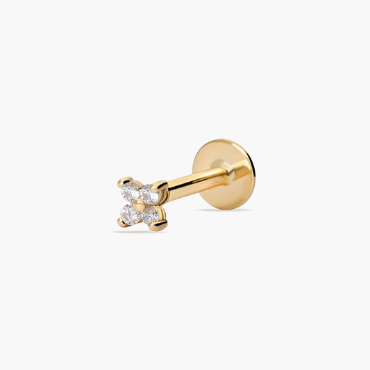 Piercing oreja diamante natural 0.04 ct. oro 18 quilates