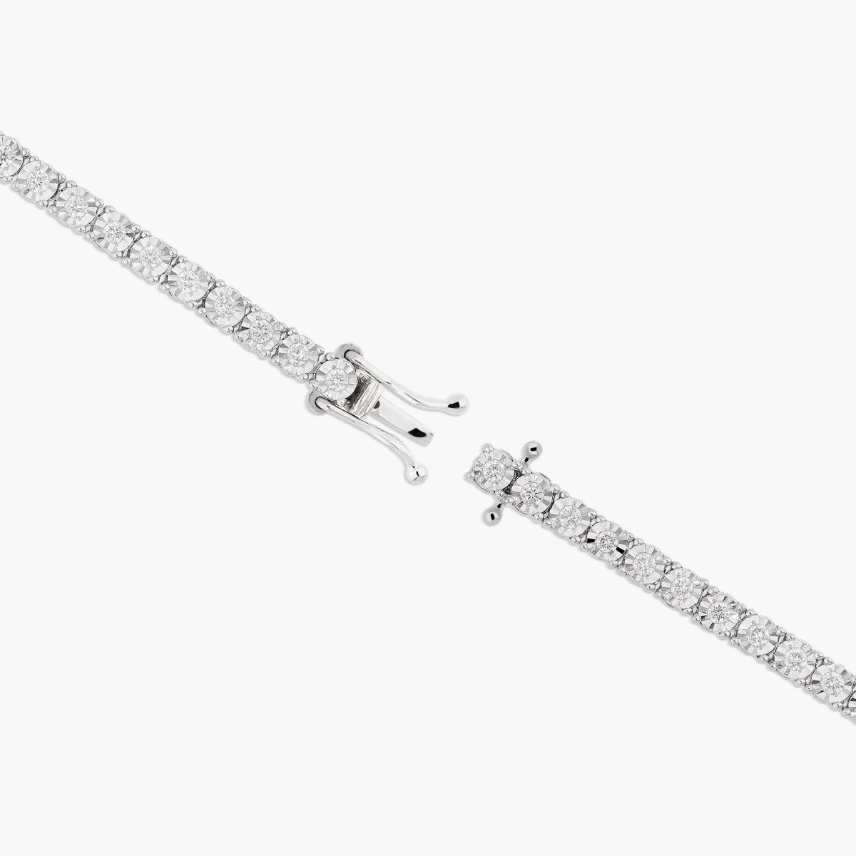 Pulsera de oro blanco 18K diamante natural 0.99 ct. 19 cm LE MANOIR