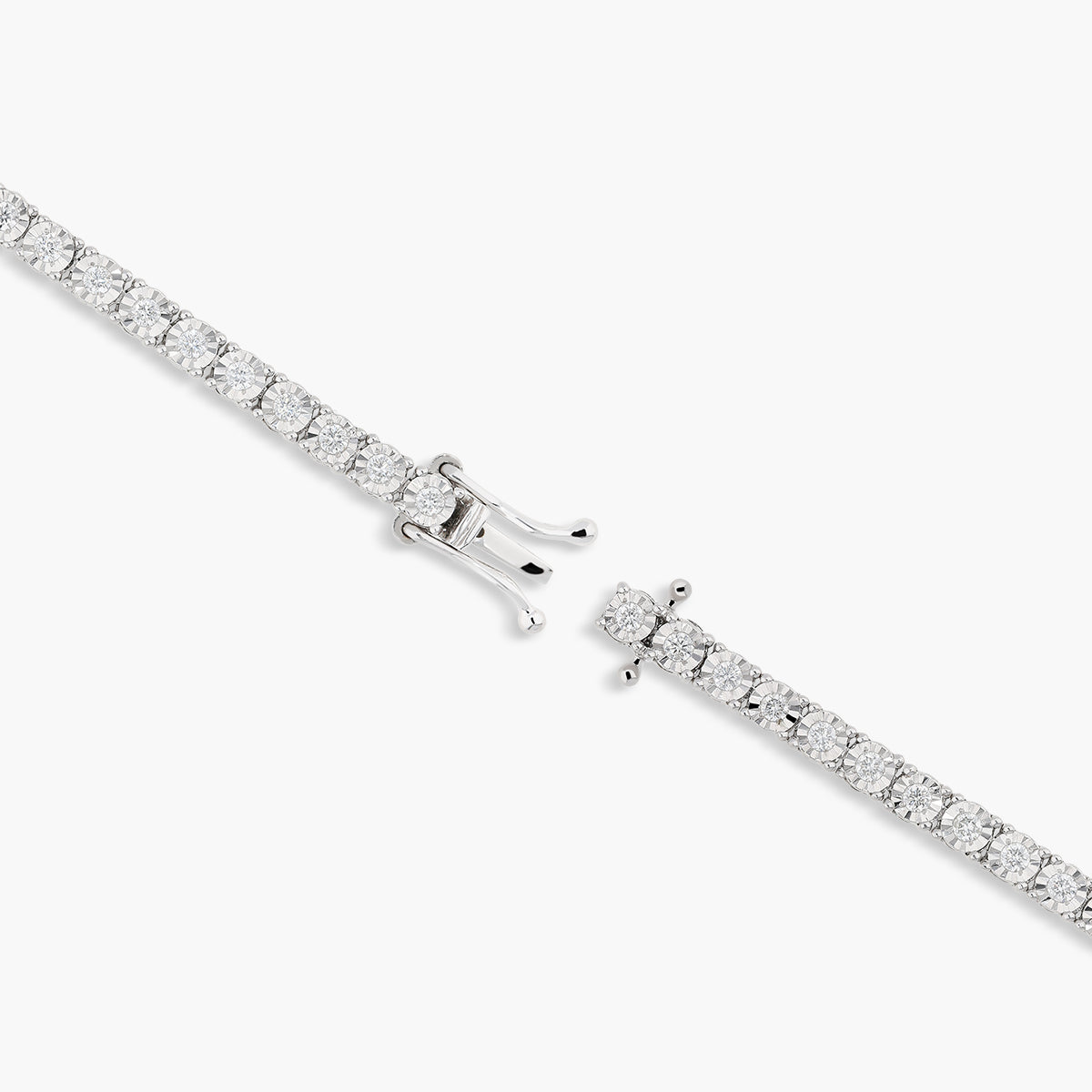 Pulsera de oro blanco 18K diamante natural 0.99 ct. 19 cm LE MANOIR