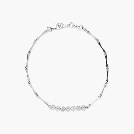 Pulsera de oro blanco 18K diamante natural 0.34 ct. 19 cm CHATEAU