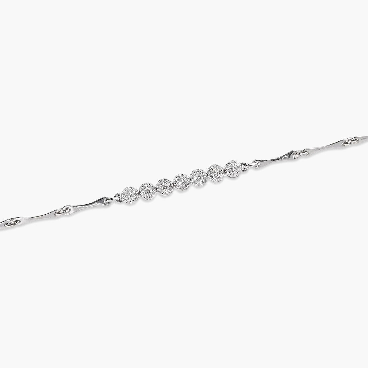 Pulsera de oro blanco 18K diamante natural 0.34 ct. 19 cm CHATEAU