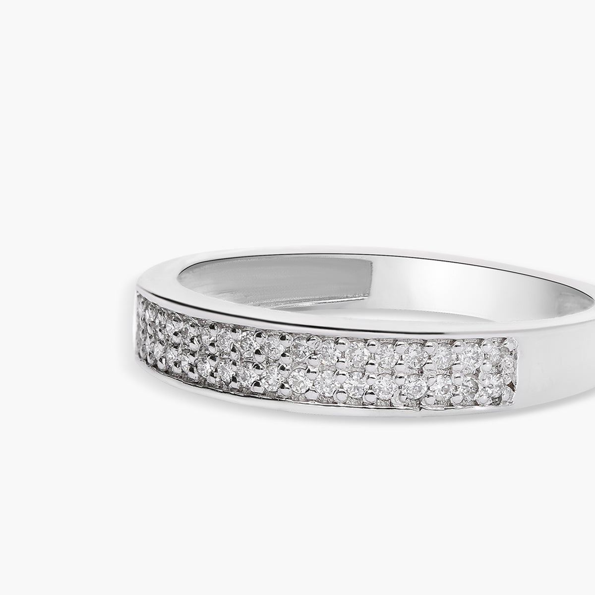 Anillo de oro blanco 18K diamante natural 0.18 ct. 