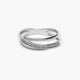 Anillo de oro blanco 18K diamante natural 0.1 ct. 