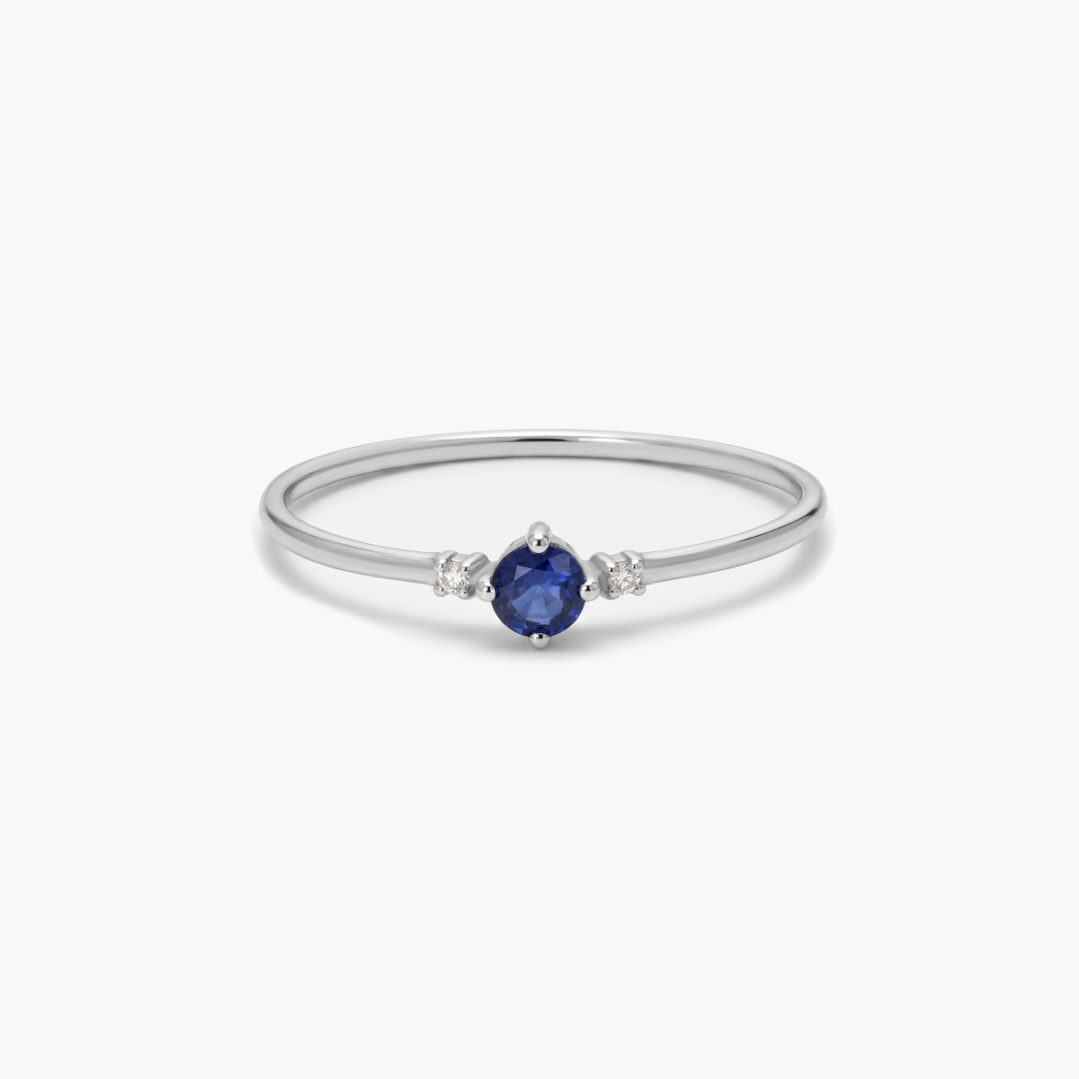 Anillo de oro blanco 18K diamante natural 0.016 ct.