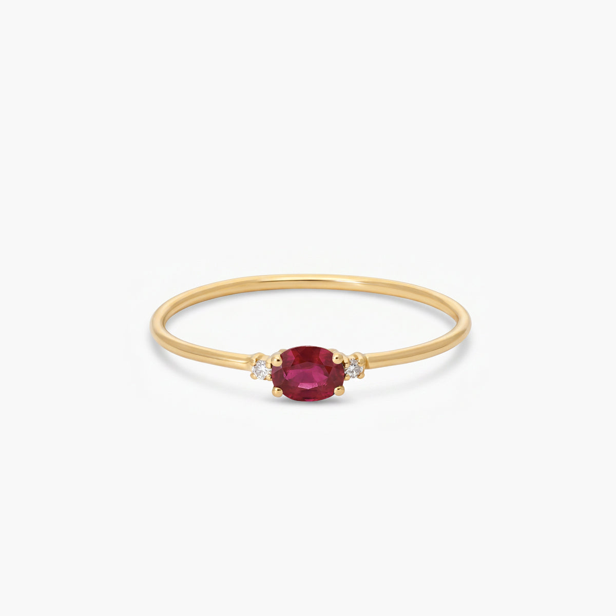 Anillo de oro 18K diamante natural 0.016 ct.