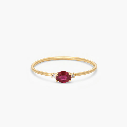 Anillo de oro 18K diamante natural 0.016 ct.