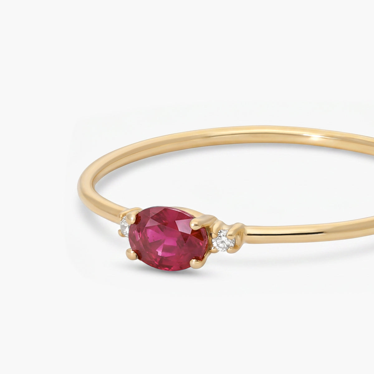 Anillo de oro 18K diamante natural 0.016 ct. MAGMA