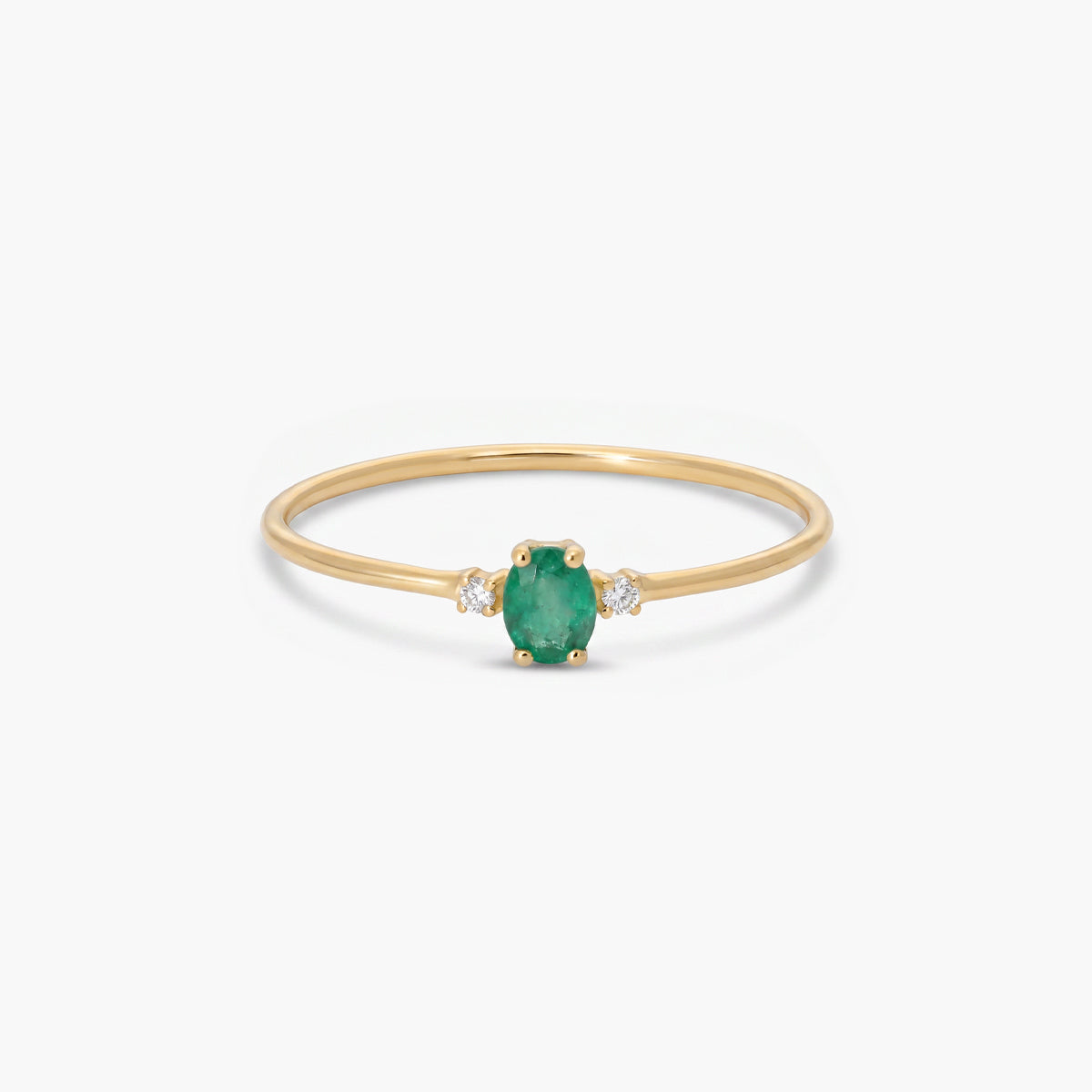 Anillo de oro 18K diamante natural 0.016 ct. RAINFOREST