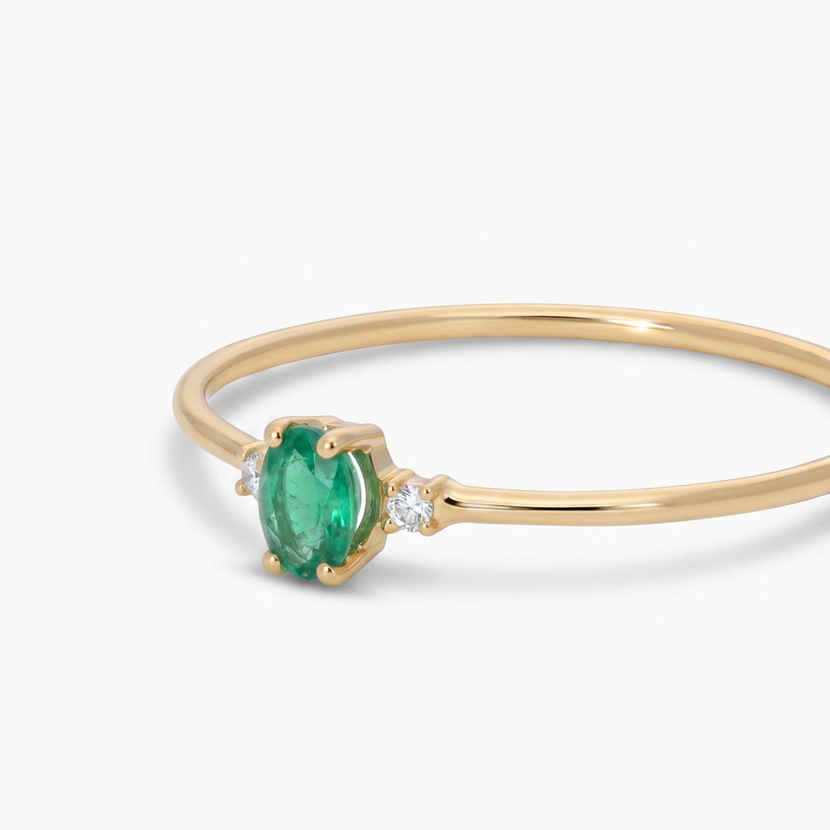 Anillo de oro 18K diamante natural 0.016 ct. RAINFOREST