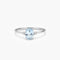 Anillo de oro blanco 18K diamante natural 0.03 ct. GLACIER