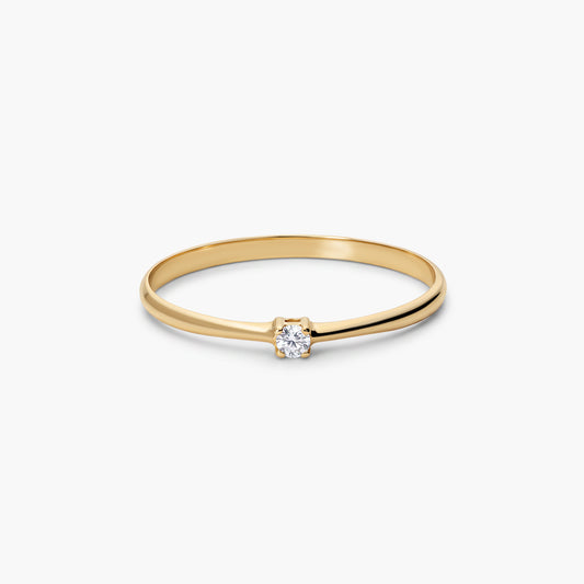 Anillo de oro 18K diamante natural 0.03 ct. SUN