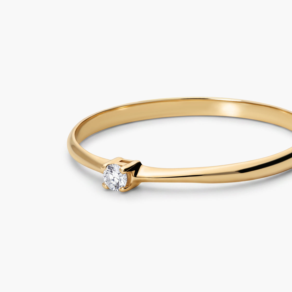 Anillo de oro 18K diamante natural 0.03 ct. SUN