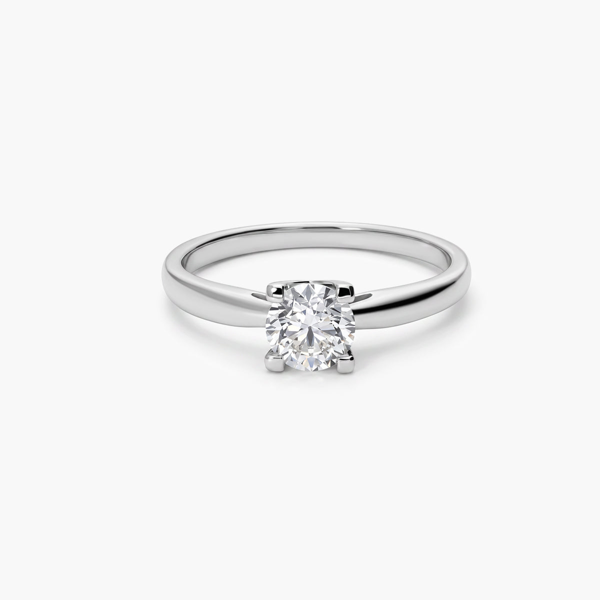 Anillo de oro blanco 18K diamante natural 0.70 ct. MOON