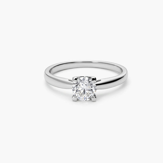 Anillo de oro blanco 18K diamante natural 0.70 ct. MOON
