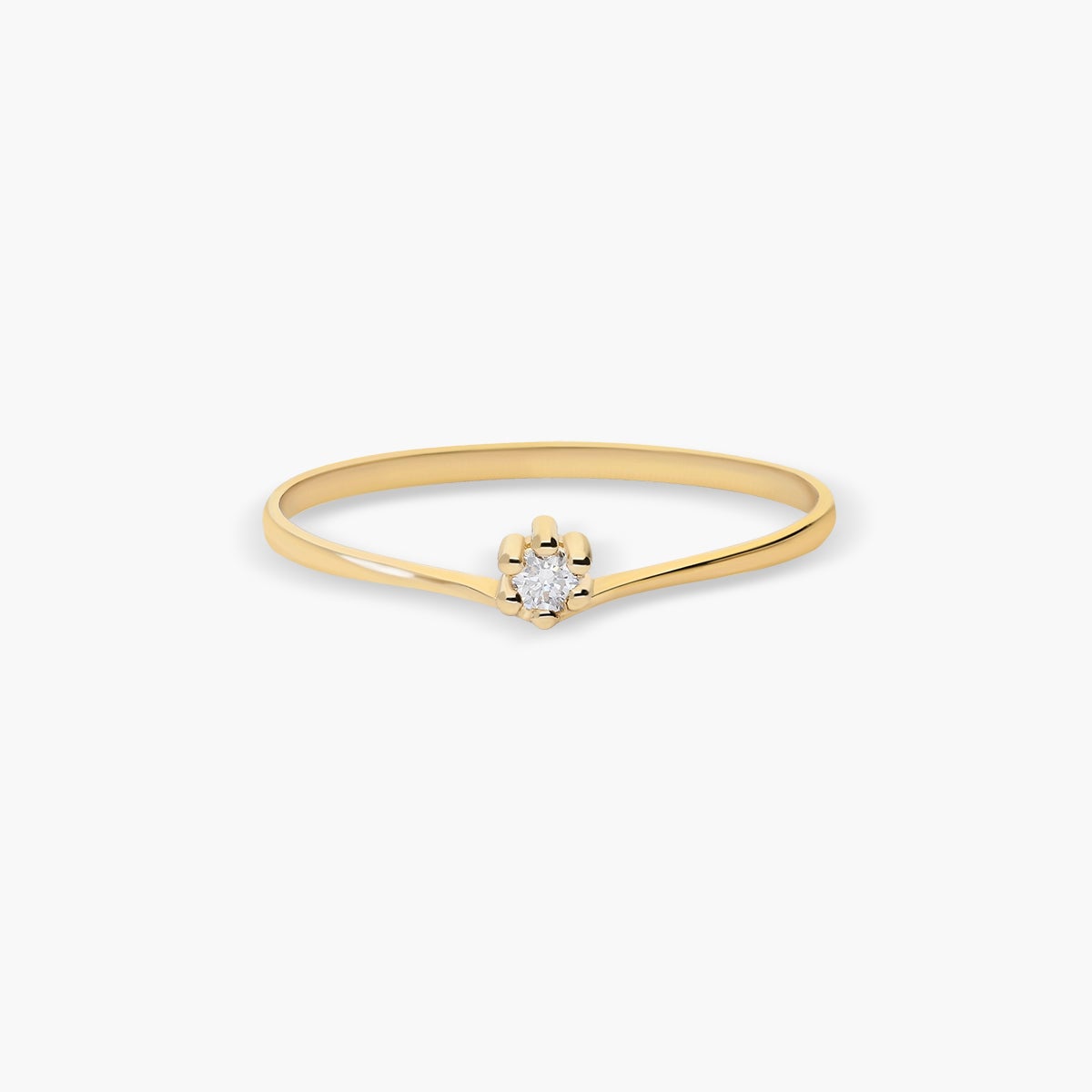 Anillo diamante natural 0.03 ct. oro 18 quilates