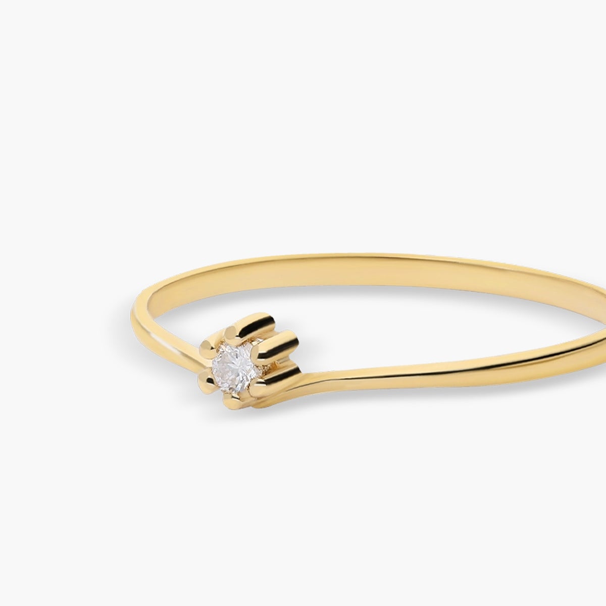 Anillo diamante natural 0.03 ct. oro 18 quilates