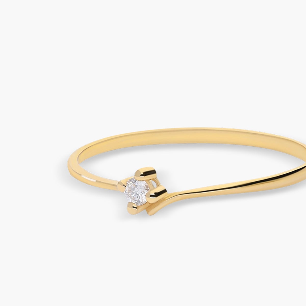 Anillo diamante natural 0.03 ct. oro 18 quilates