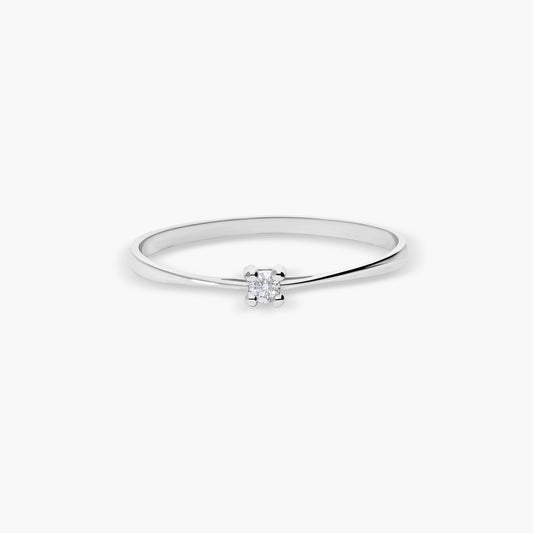Anillo diamante natural 0.03 ct. oro 18 quilates