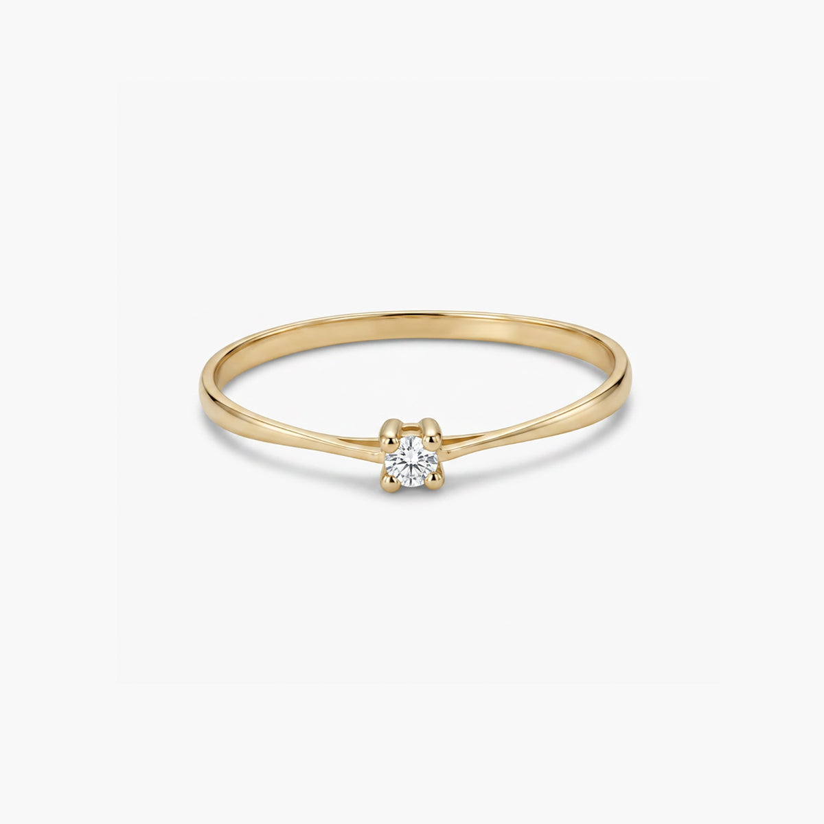 Anillo de oro 18K diamante natural 0.03 ct.