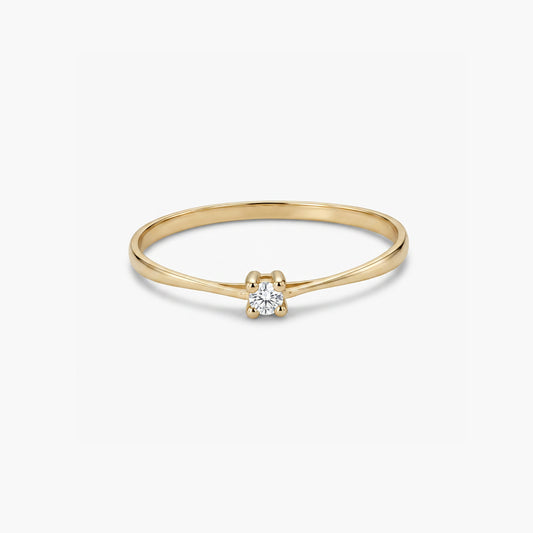 Anillo de oro 18K diamante natural 0.03 ct.