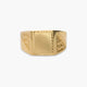 Sello hombre rectangular dibujo onda de oro 18K
