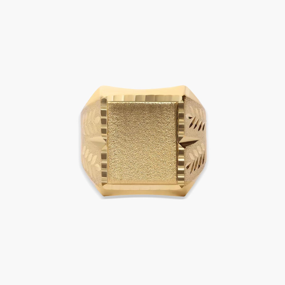 Sello hombre rectangular dibujo espiga de oro 18K