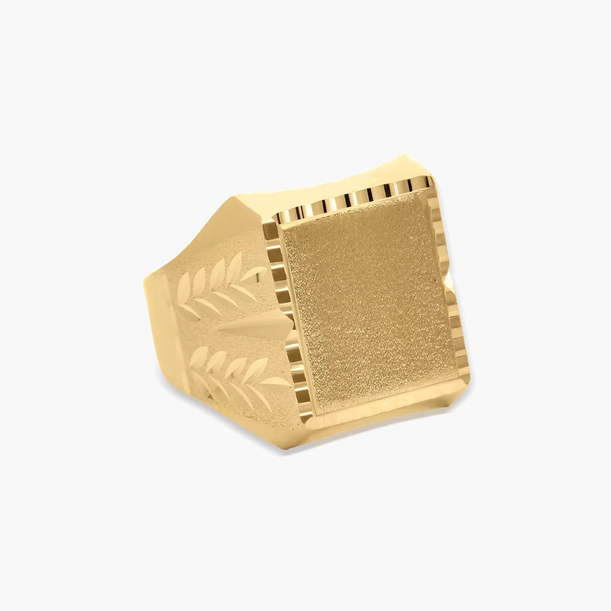 Sello hombre rectangular dibujo espiga de oro 18K
