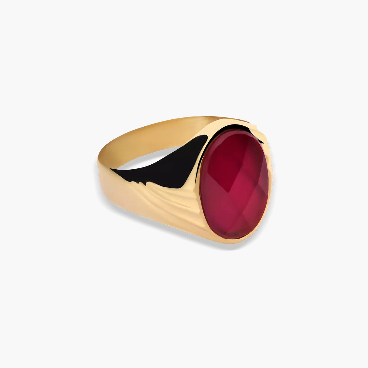 Sello hombre oval dibujo 2 lados gallón de oro 18K circonita cúbica