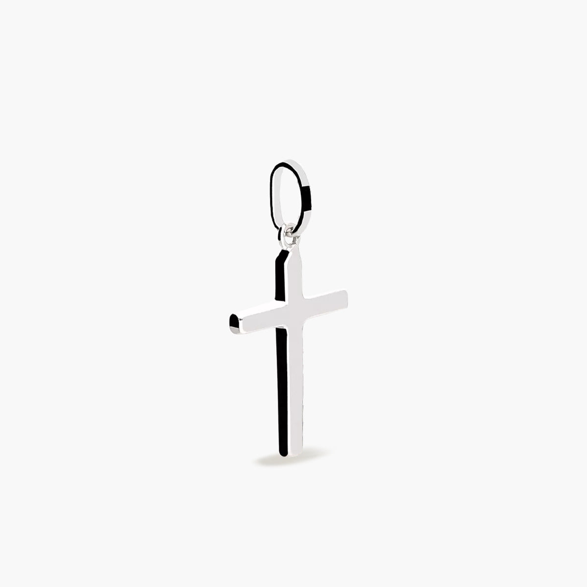 Cruz 12mm oro blanco 18 quilates