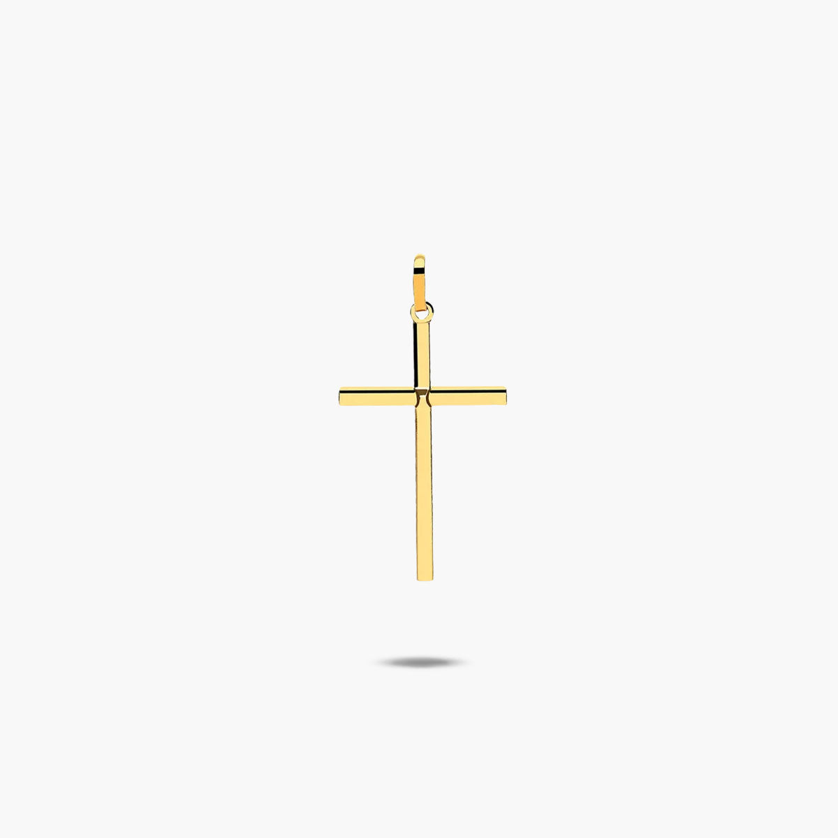 Cruz clásica palo cuadrado oro 18K 24 mm
