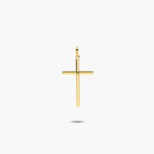 Cruz clásica palo cuadrado oro 18K 24 mm
