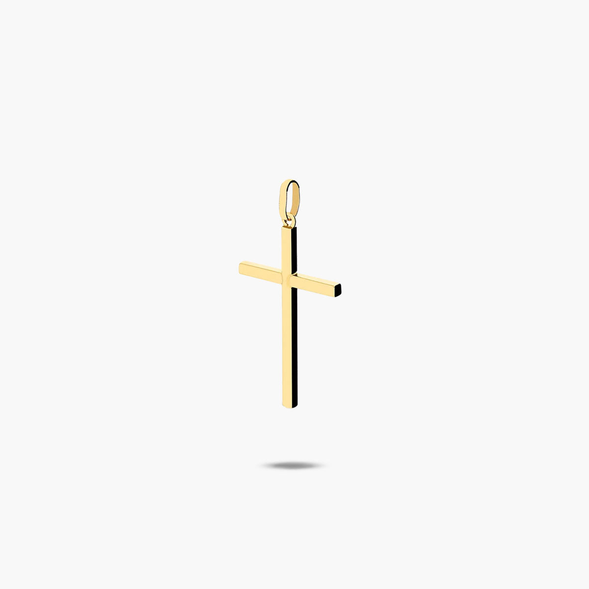 Cruz clásica palo cuadrado oro 18K 24 mm