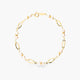 Pulsera infantil de oro 18K con perlas y eslabones 17 cm