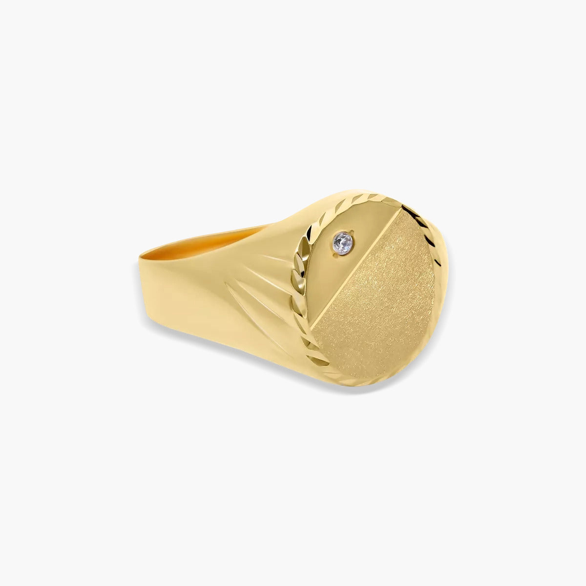 Sello oval de oro 18K circonita