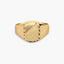 Sello rectangular de oro 18K circonita