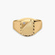 Sello rectangular de oro 18K circonita