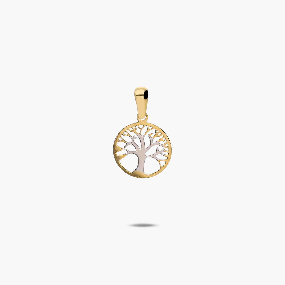 Colgante árbol de la vida de oro bicolor 18K 11 mm TREE OF LIFE