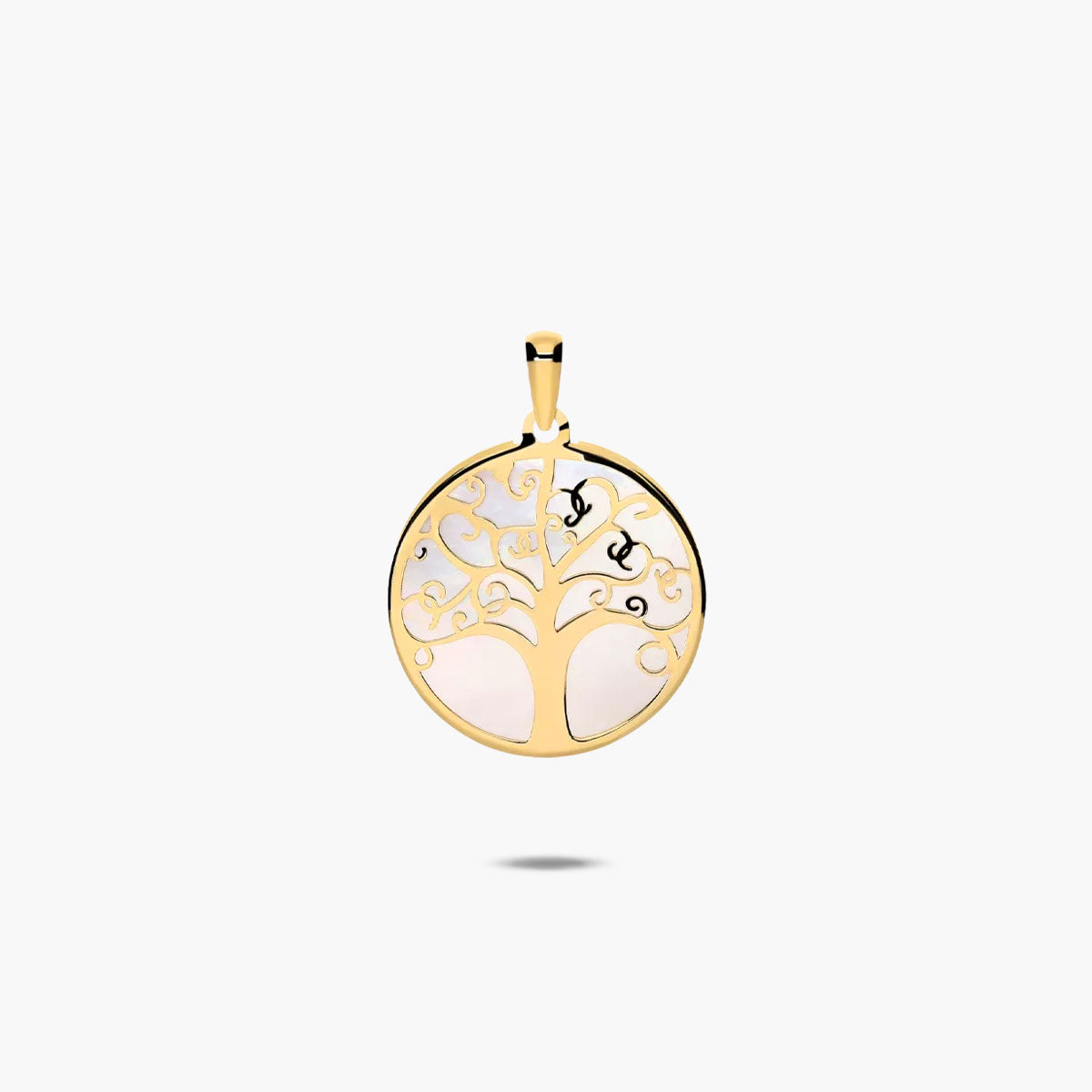 Colgante árbol de la vida de oro 18K nácar 20 mm TREE OF LIFE