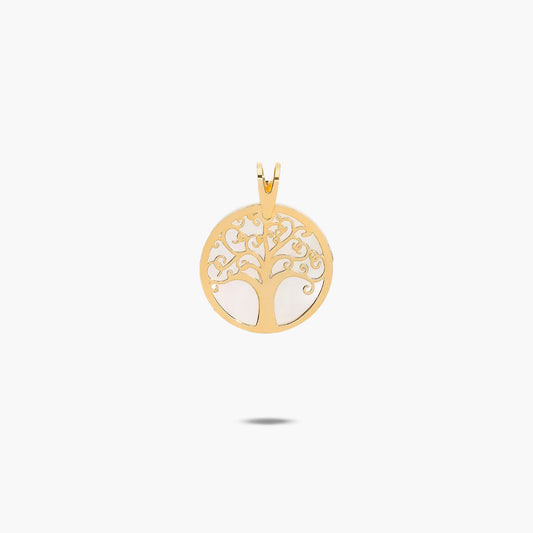 Colgante árbol de la vida de oro 18K nácar 16 mm TREE OF LIFE