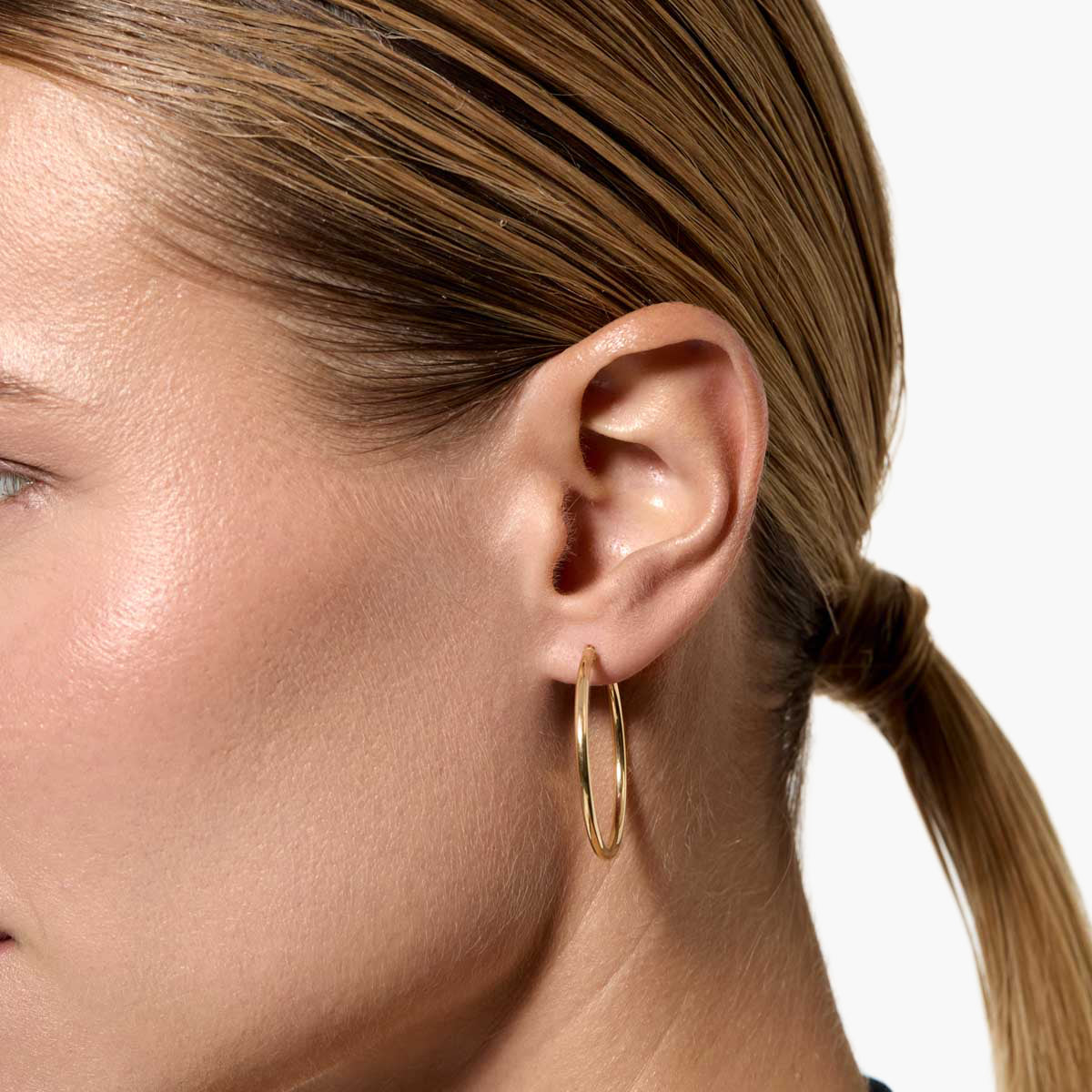 Pendientes de aro de oro 18K 35 mm PERPETUAL