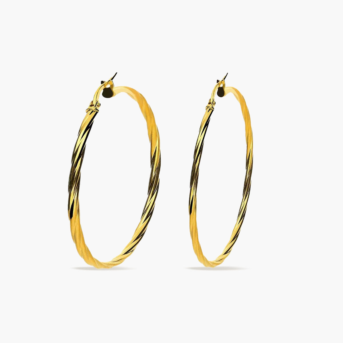 Pendientes de aro de oro 18K 30 mm TWIST